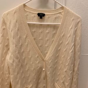 LARGE TALBOTS CRESM BUTTON UP SWEATER